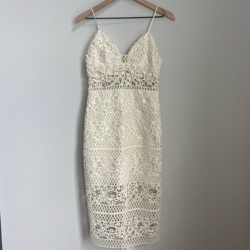 Express Fitted Cream/White Dress Size 2